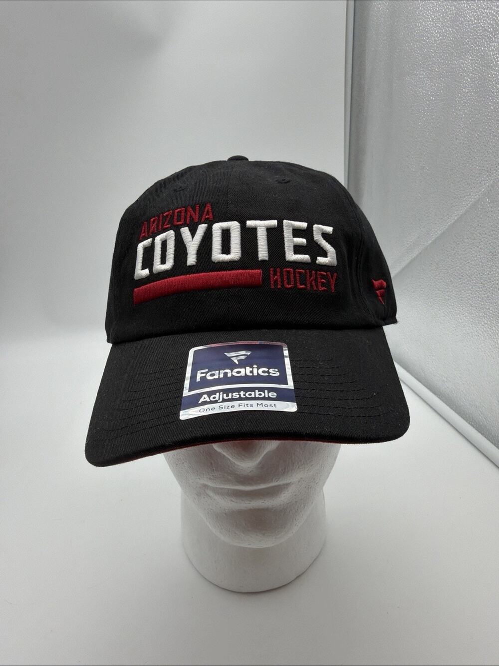 NEW Fanatics Arizona Coyotes Hockey NHL Black Hat Cap Adjustable OSFM